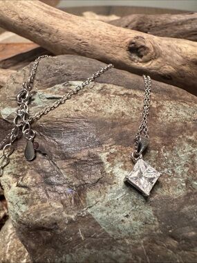 Moissanite Princess-Cut Pendant Necklace in 925 Sterling Silver Chain